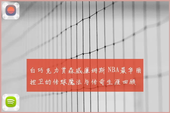 白巧克力贾森威廉姆斯 NBA最华丽控卫的传球魔法与传奇生涯回顾