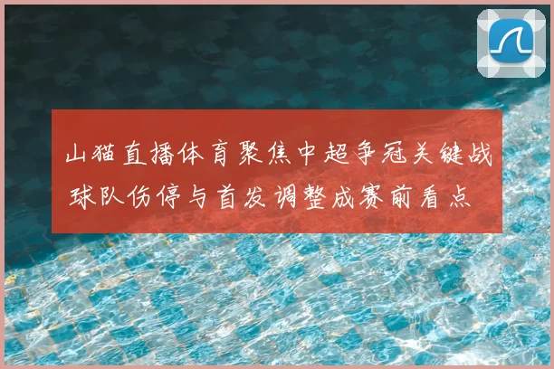 山猫直播体育聚焦中超争冠关键战 球队伤停与首发调整成赛前看点